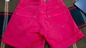 Bright Pink Girls&#39; Cotton Shorts – Stylish &amp; Comfy