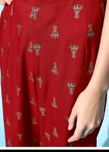 Black And Red Anarkali Suit Set In Pure Cotton