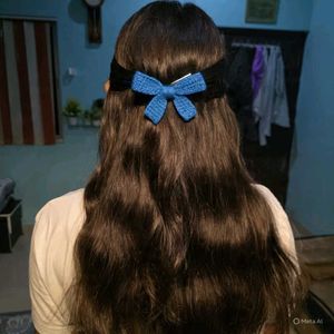 Handmade crochet hair clip bow 🎀