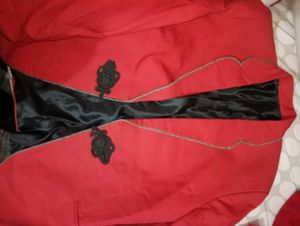 Red Blazer with Black Embellishments