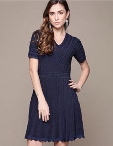 Label Ritu Kumar Blue Solid Dress