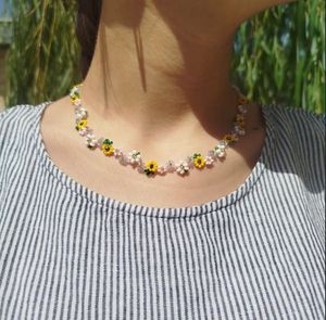 Sunflower Beaded Necklace