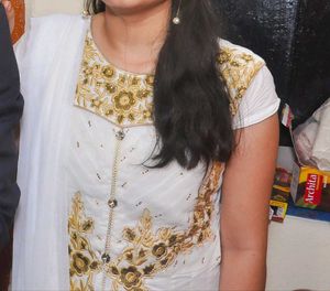 White &amp; Gold Anarkali Kurta Set