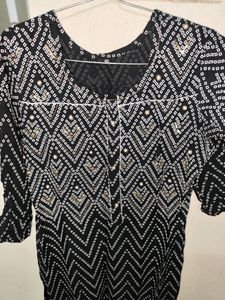 Black Colour Suit With White Plazzo