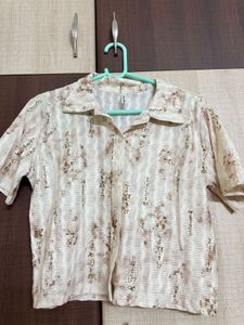 Vintage Patterned Button-Up Shirt