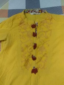Yellow Cotton Kurti