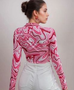 Trendy Pink Swirl Crop Top