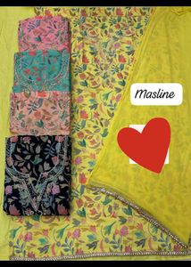Floral Embroidered Unstitched Suit