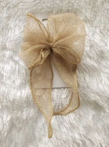 Sparkling Gold Hair Bow