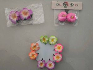 Tropical Flower Hair Clips - Set of 6