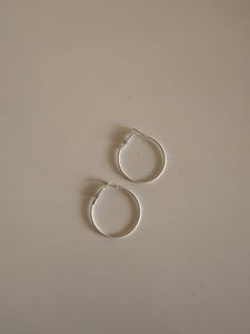 White Hoop Earrings