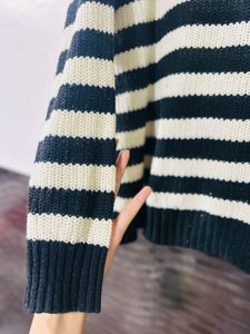 Striped Knit Pullover Sweater