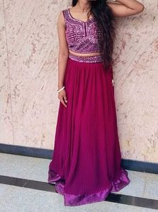 wine Elegant Lehenga Choli