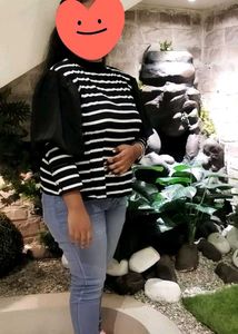Striped Puff Sleeve Top