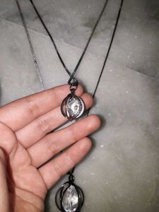 Black Pendant Chain 2 Layer