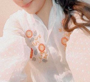 Set Of Floral Embroidered top With Long Skirt