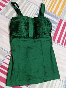 Dark Green Colour Party Wear Top
