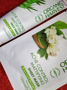 Organic Harvest Acne Control Mattifying Face Wash &amp; Sheet Mask Combo