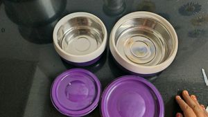 2 Casserole Purple Colour Unused