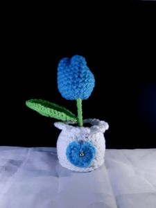Crochet Handmade Tulip Flower Pot 🌷