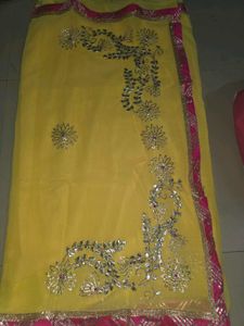 Elegant Yellow gota patti Saree