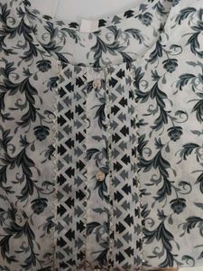 Patterned Cotton Kurti Set