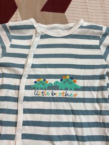 Striped &#39;Little Brother&#39; Onesie