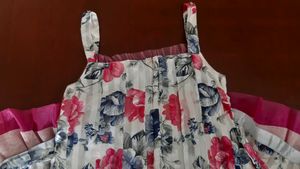 White floral print dress girls 10-13/14 yr