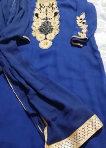Party Wear Embroidered Suit With Dupatta 💙