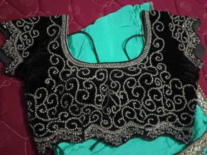 Green Embellished Saare