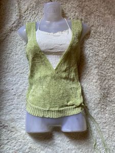 Y2K Green Knit Tank Top