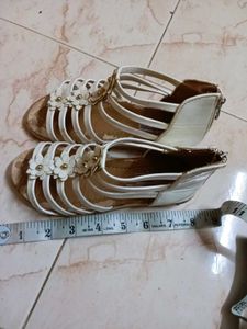 Cute White Sandals Size 4