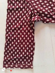 Maroon Printed Kurta