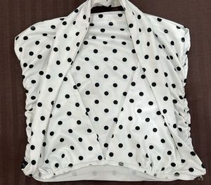 Outzidr White Halter Neck Polka Dot Top (S)