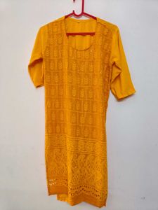 Yellow Chikankari Kurta