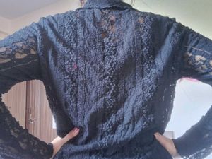 Black Lace Button-Up Top😻🎀💗🖤