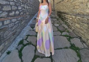 Pastel Polka Dot Maxi Dress