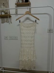 Crochet Ruffled Mermaid Tiered MIDI  Skirt