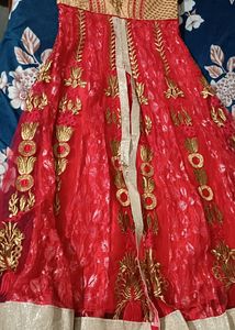 Red Anarkali Type Gown