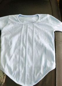 Curved Hem White Top