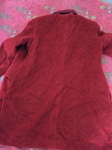 Burgundy Wool Blend Coat