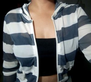 Striped Zip-Up Hoodie