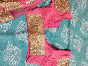 Pink Half Net Saree