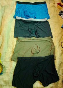 Mens Ice Silk Seamless Boxer Briefs - 4 Pc