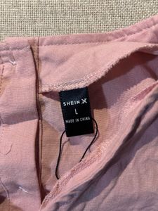 SHEIN Pink Wrap Tie Top