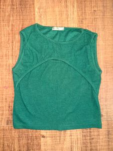 Green Cutout Tank Top