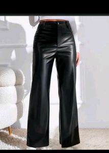 Regular Fit Black Leather Pants ✨🖤