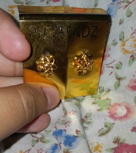 Floral Gold-tone Stud Earrings