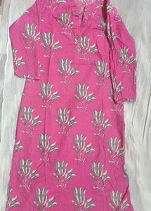 Pink Floral Print Kurta