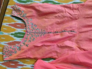 Elegant Orange Anarkali Dress